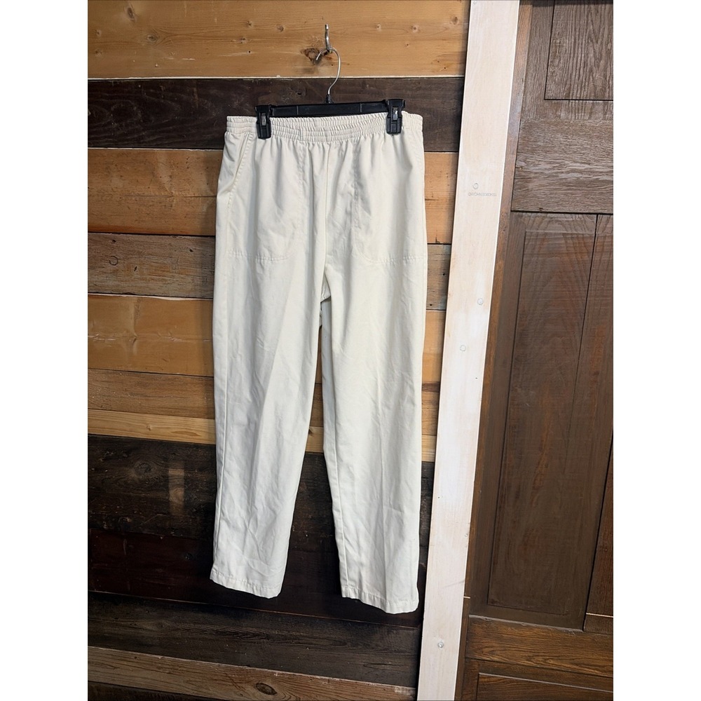 Vintage Koret Women's Size 14 off white beige Pull On Stretch Dress Pants